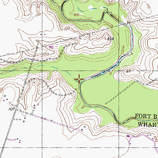 Topographic Map of Davis Branch, TX