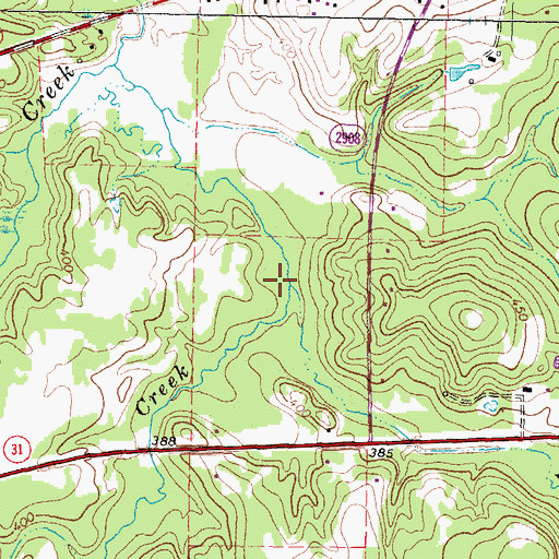 Topographic Map of Davis Branch, TX