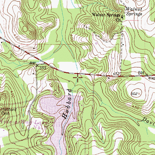 Topographic Map of Davis Branch, TX