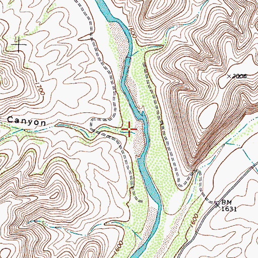 Topographic Map of Davis Canyon, TX