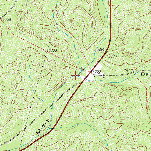 Topographic Map of Davis Draw, TX