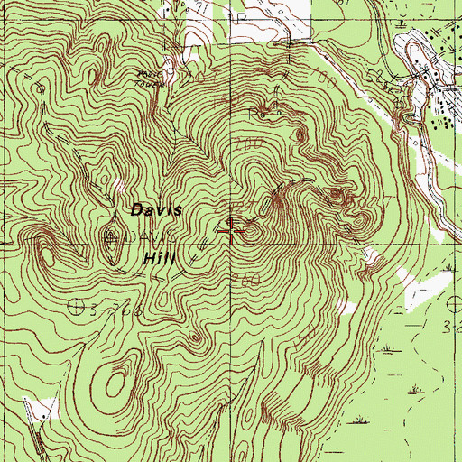 Topographic Map of Davis Hill, TX