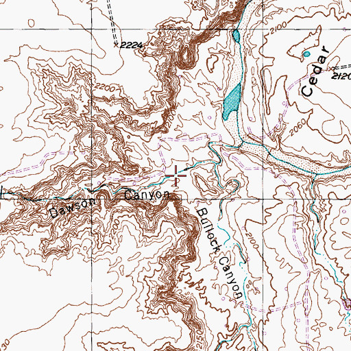 Topographic Map of Dawson Canyon, TX