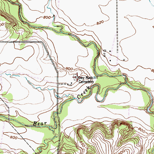Topographic Map of Day - Radcliff Cemetery, TX