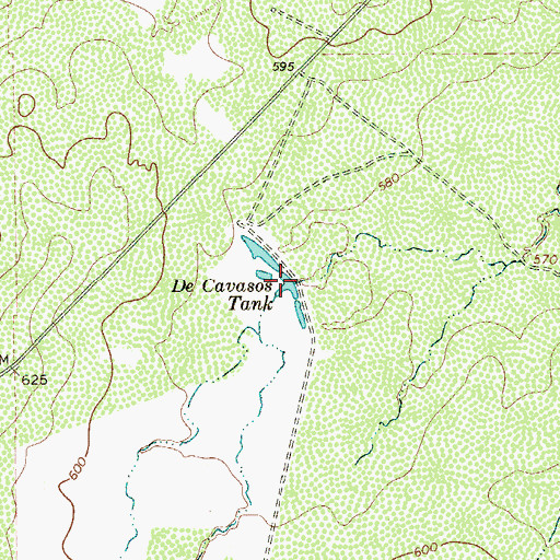 Topographic Map of De Cavasos Tank, TX