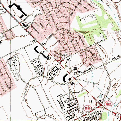 Topographic Map of De Osso School, TX