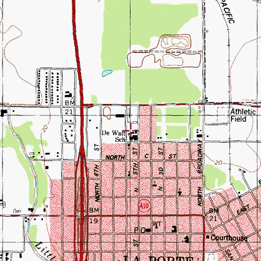 Topographic Map of De Walt School, TX