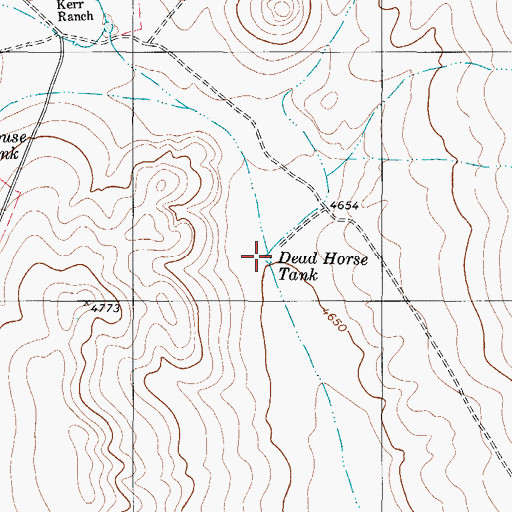 Topographic Map of Dead Horse Tank, TX