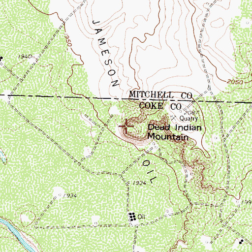 Topographic Map of Dead Indian Mountain, TX