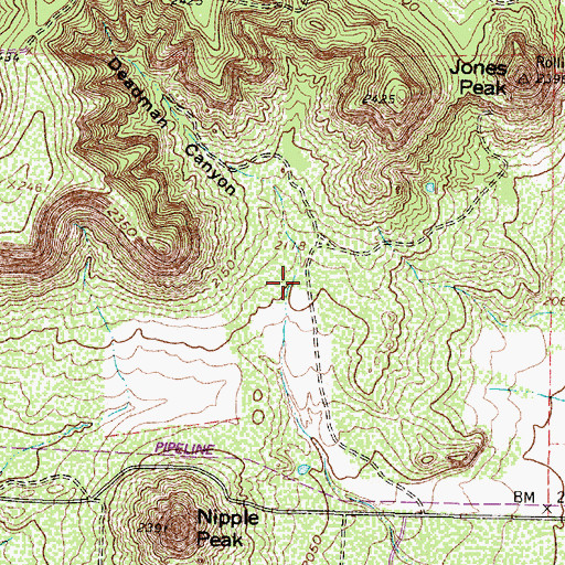 Topographic Map of Deadman Canyon, TX