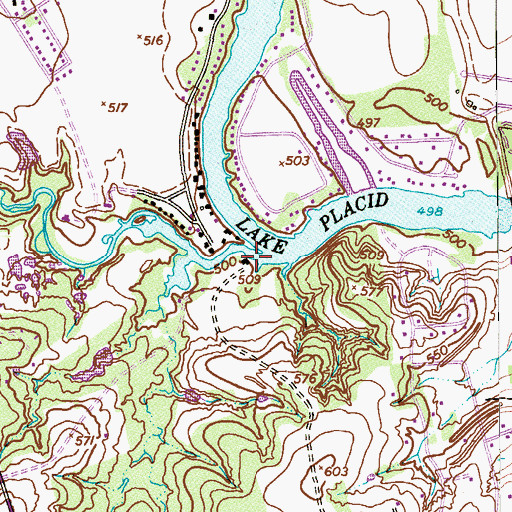 Topographic Map of Deadman Creek, TX