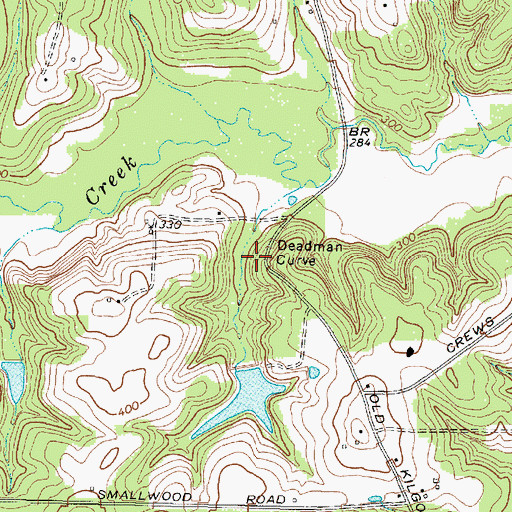 Topographic Map of Deadman Curve, TX