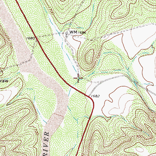 Topographic Map of Deaton Draw, TX