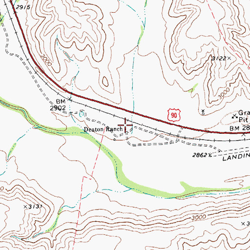 Topographic Map of Deaton Ranch, TX