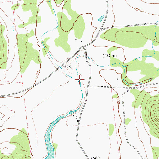Topographic Map of Deep Creek, TX