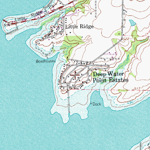 Topographic Map of Deep Water Point Estates, TX