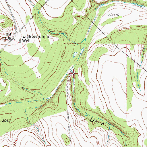 Topographic Map of Deer Creek, TX