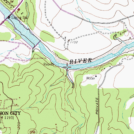Topographic Map of Deer Creek, TX