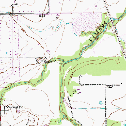 Topographic Map of Deer Creek, TX