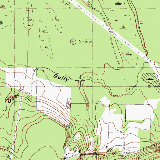 Topographic Map of Deer Gully, TX