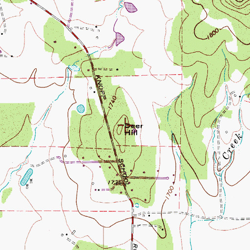 Topographic Map of Deer Hill, TX