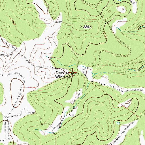 Topographic Map of Deer Leg Windmill, TX