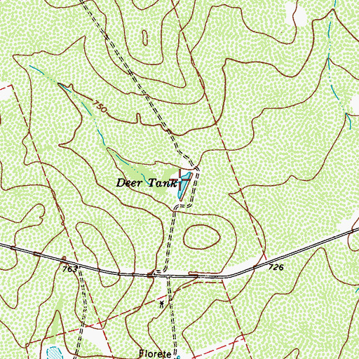 Topographic Map of Deer Tank, TX