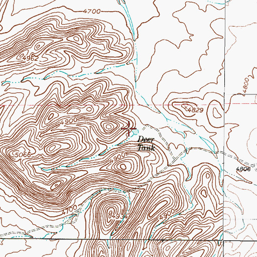 Topographic Map of Deer Tank, TX