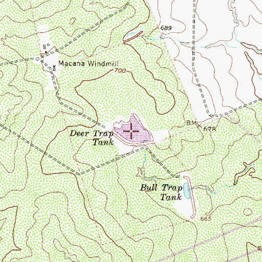 Topographic Map of Deer Trap Tank, TX