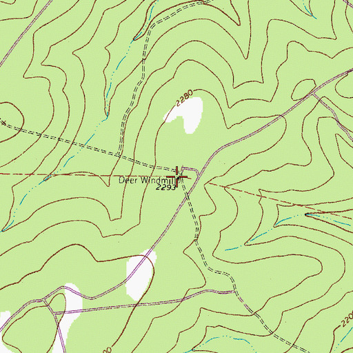 Topographic Map of Deer Windmill, TX