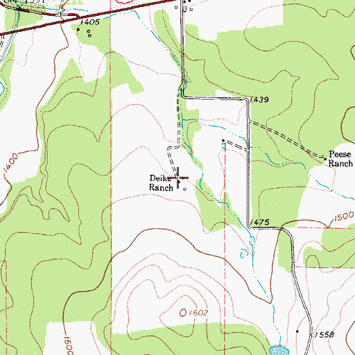 Topographic Map of Deike Ranch, TX