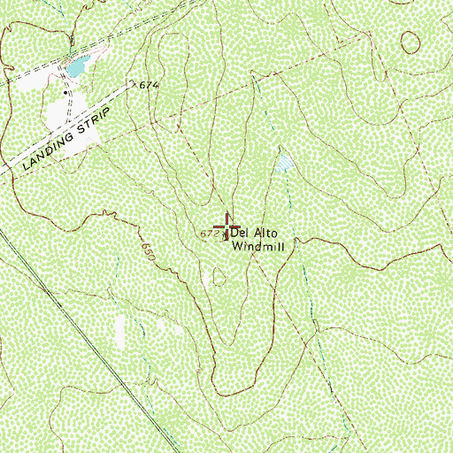 Topographic Map of Del Alto Windmill, TX