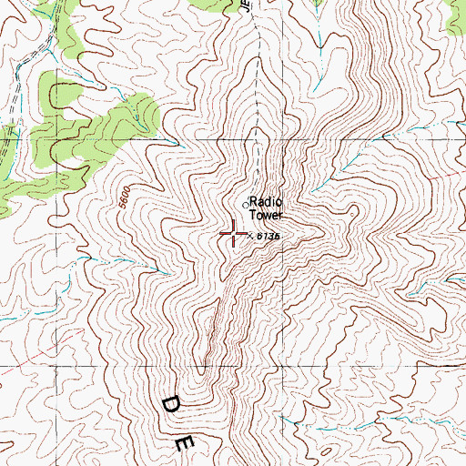 Topographic Map of Del Norte Mountains, TX