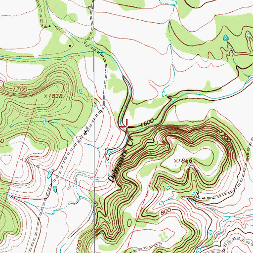 Topographic Map of Delaware Creek, TX