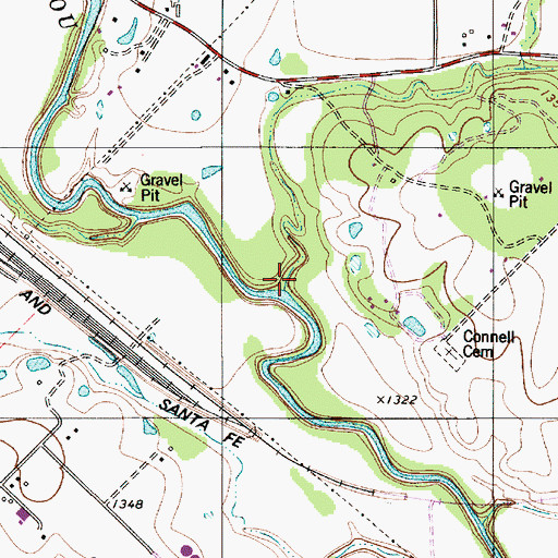Topographic Map of Delaware Creek, TX
