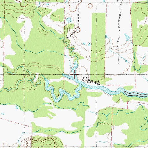 Topographic Map of Dement Branch, TX