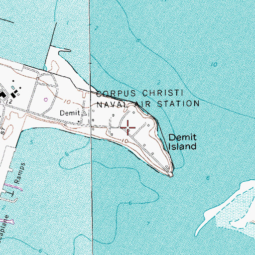 Topographic Map of Demit Island, TX