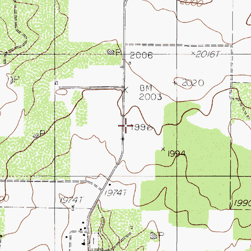Topographic Map of Denton Valley School, TX