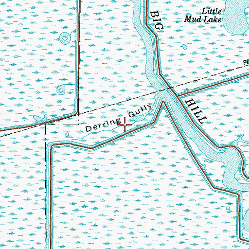 Topographic Map of Derring Gully, TX