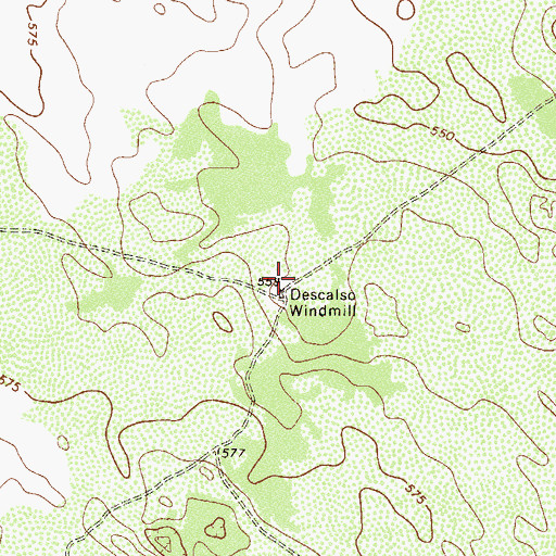 Topographic Map of Descalso Windmill, TX