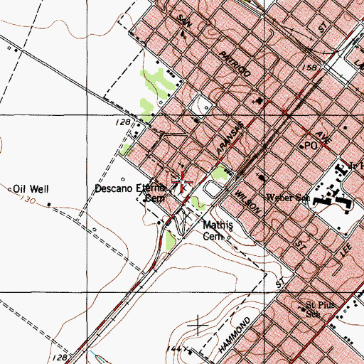 Topographic Map of Descanso Eterno Cemetery, TX