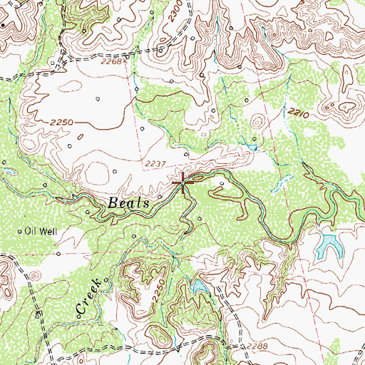 Topographic Map of Devils Creek, TX
