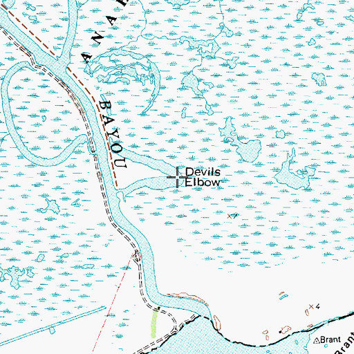 Topographic Map of Devils Elbow, TX