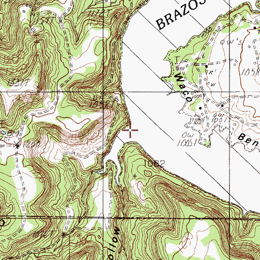 Topographic Map of Devils Hollow, TX