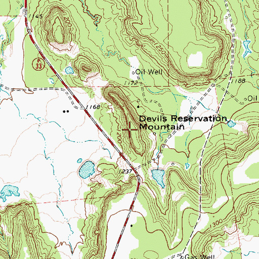 Topographic Map of Devils Reservation Mountain, TX