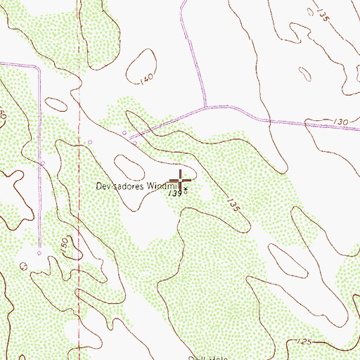 Topographic Map of Devisadores Windmill, TX