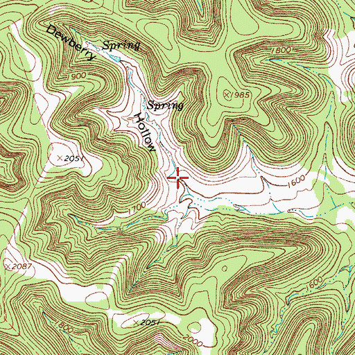 Topographic Map of Dewberry Hollow, TX