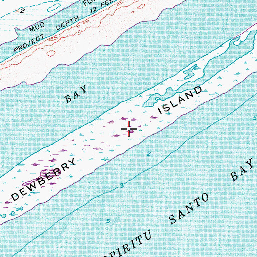 Topographic Map of Dewberry Island, TX