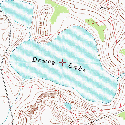 Topographic Map of Dewey Lake, TX