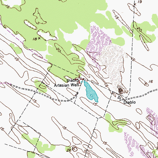 Topographic Map of Diablo Artesian Well, TX
